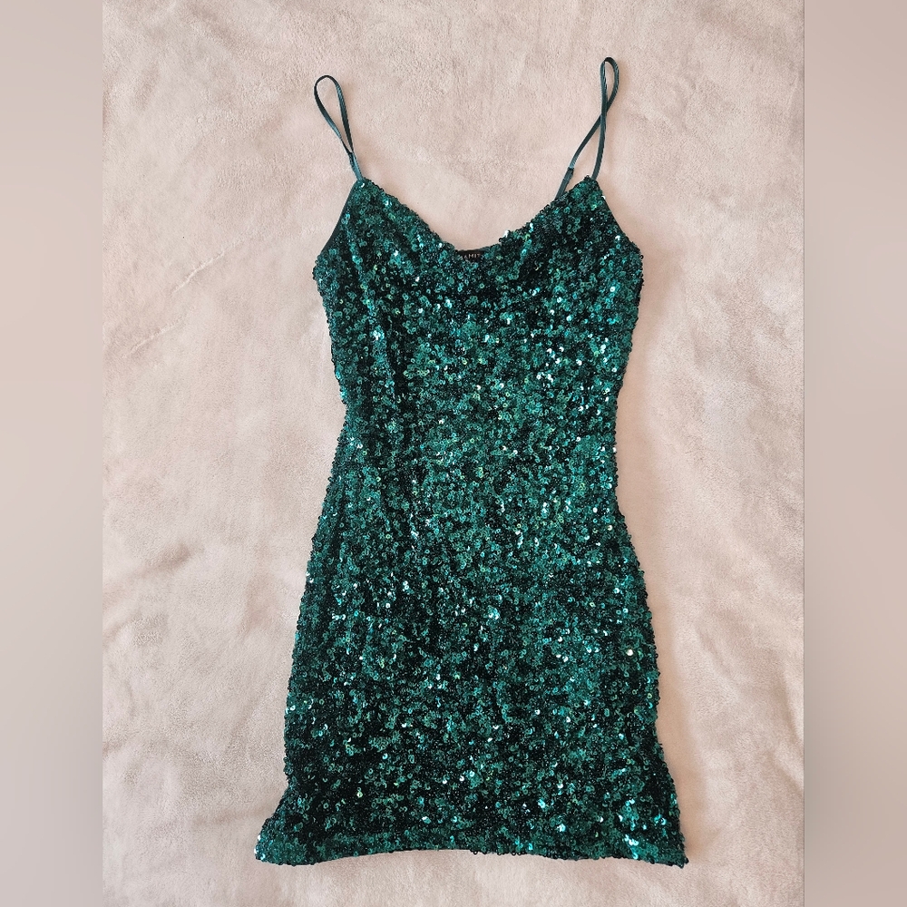 Dynamite Teal Sequin Mini Dress